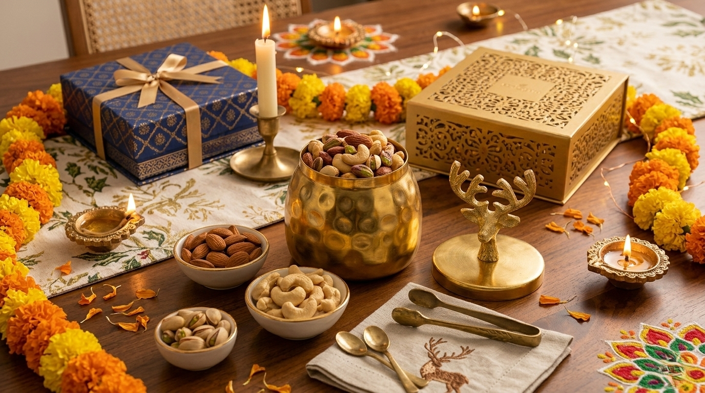 Gold Deer Lid Decorative Jar Set (Set of 2)