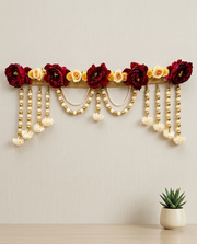 Artificial Floral Toran with Pearl Hanging