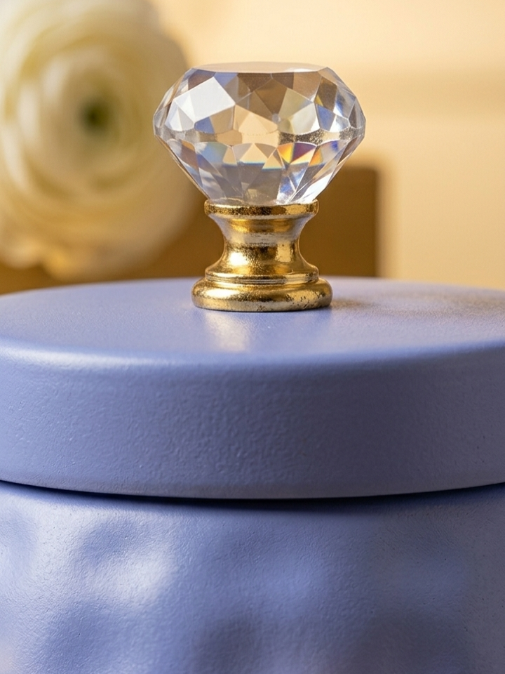 Decorative Storage Jar with Crystal Lid (Set of 2)