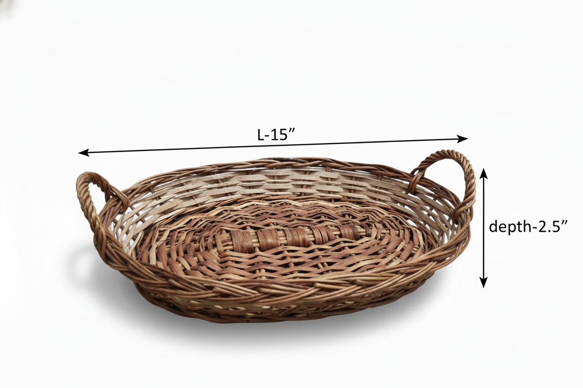 Handcrafted Oval Willow Serving & Storage Basket