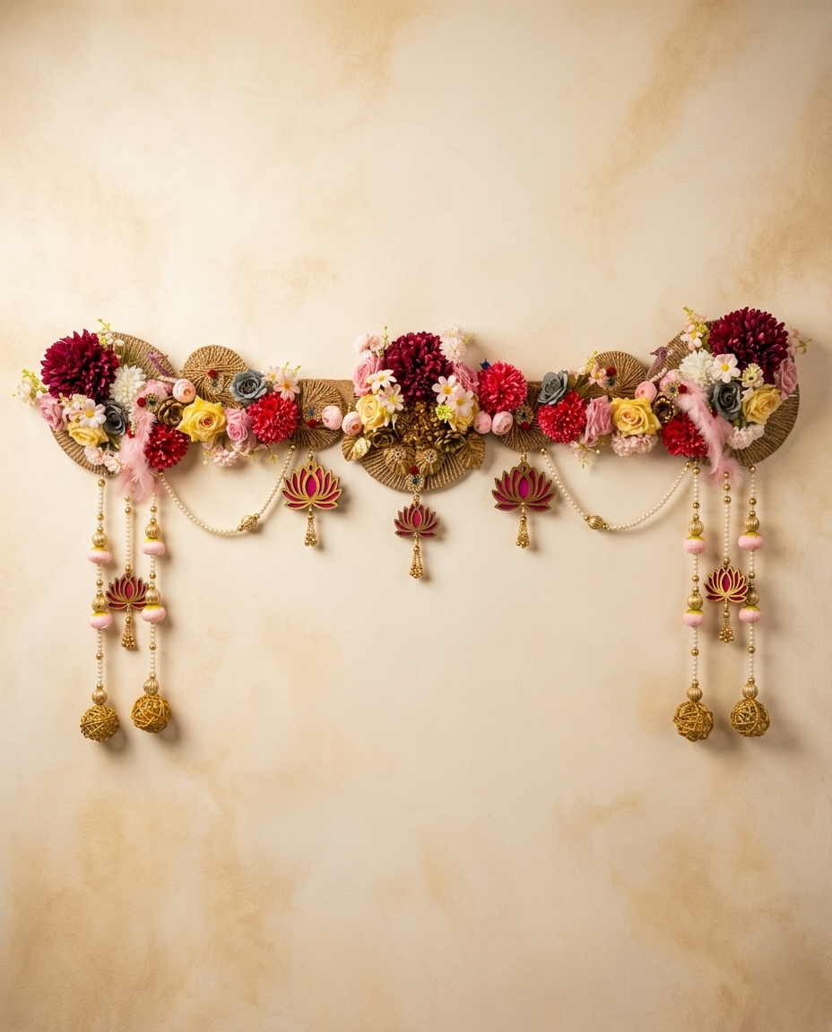 Royal Lotus Floral Toran Wall Hanging (40 Inch)