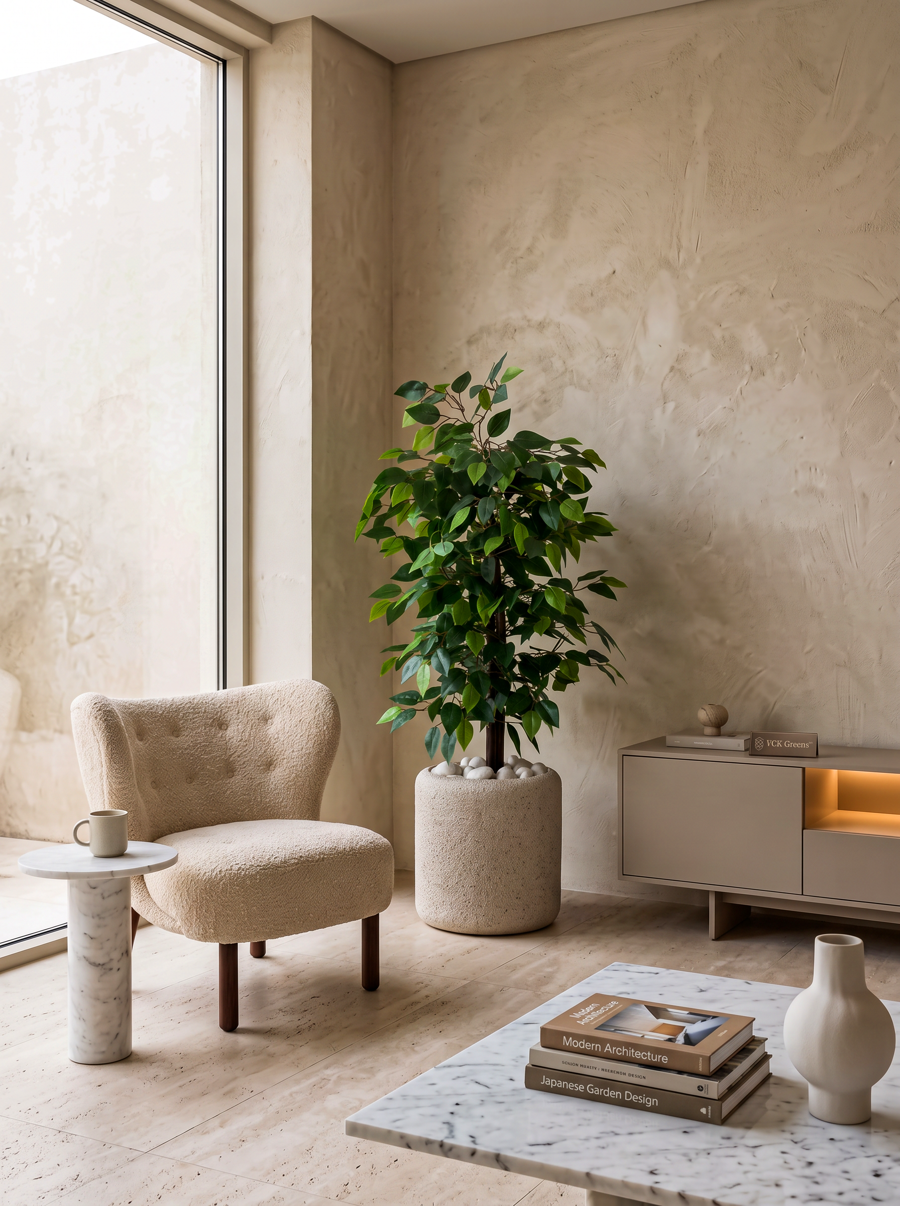 Artificial Green Ficus Tree 3ft