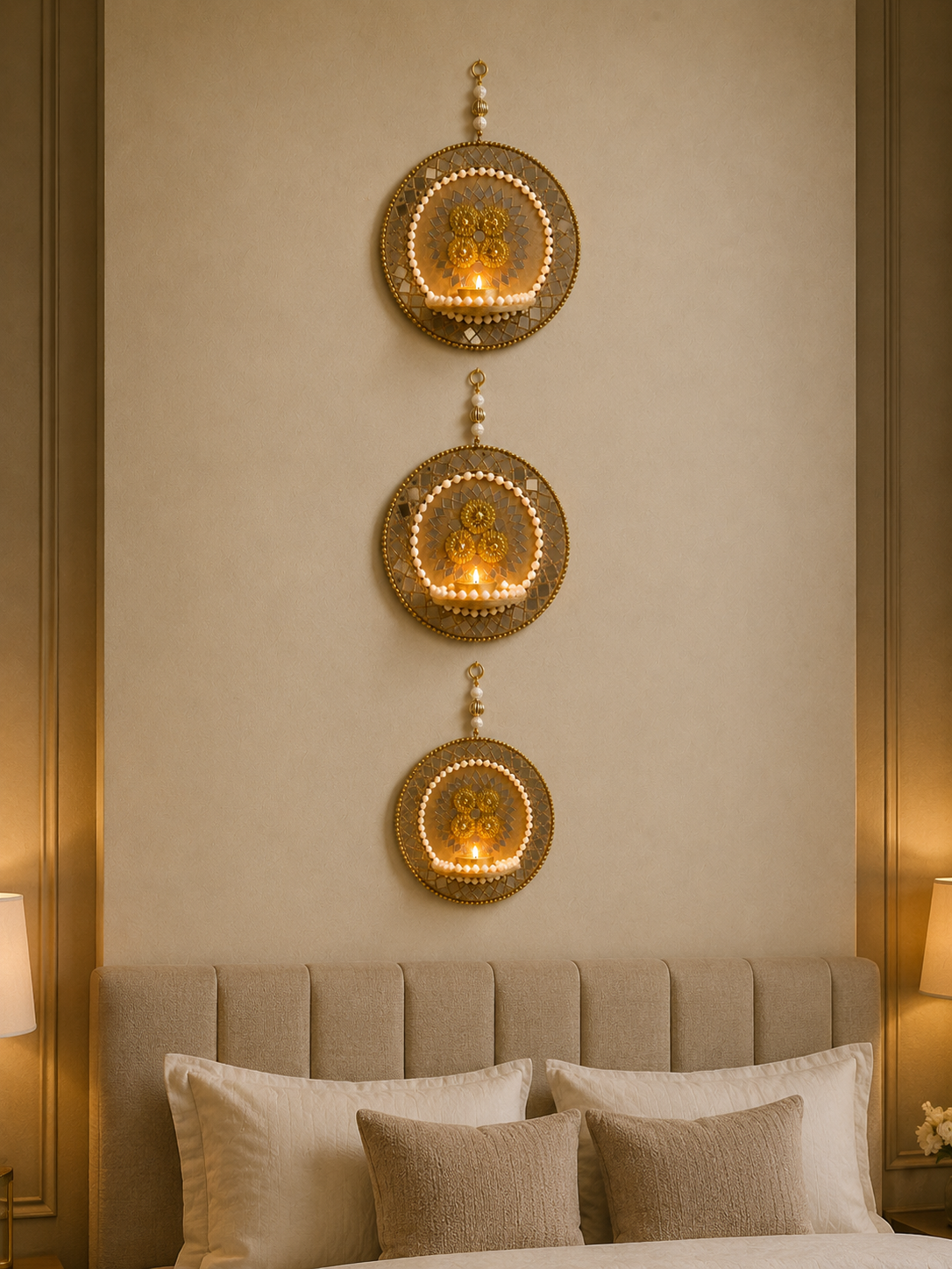 Mosaic Mirror Tealight Wall Hanging (Set of 3)