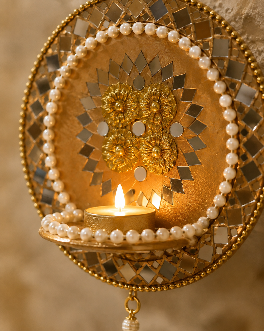 Mosaic Mirror Tealight Wall Hanging (Set of 3)