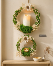 Floral Moss Wall Candle Holder