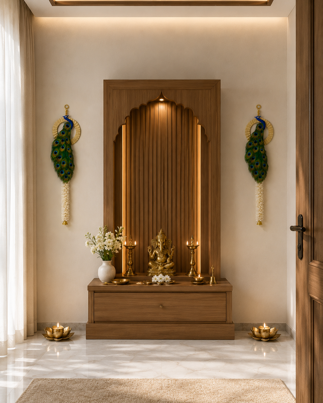 Handcrafted Peacock Feather Wall Hanging