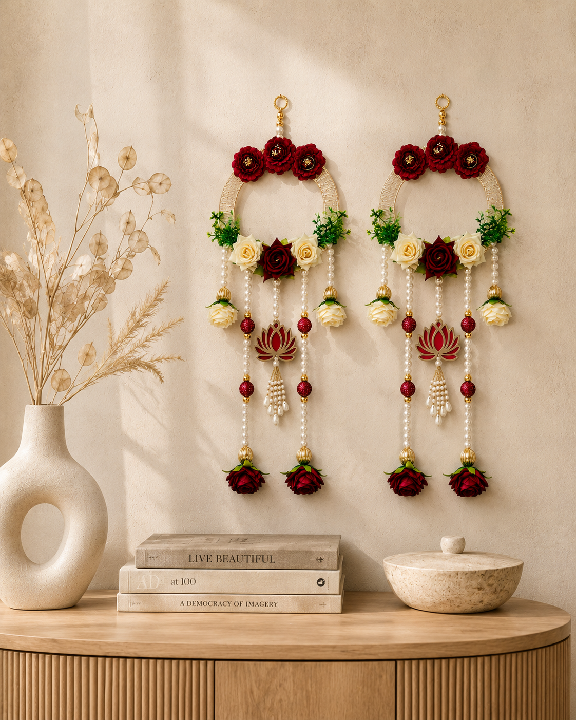Handcrafted Floral Lotus Wall Hanging