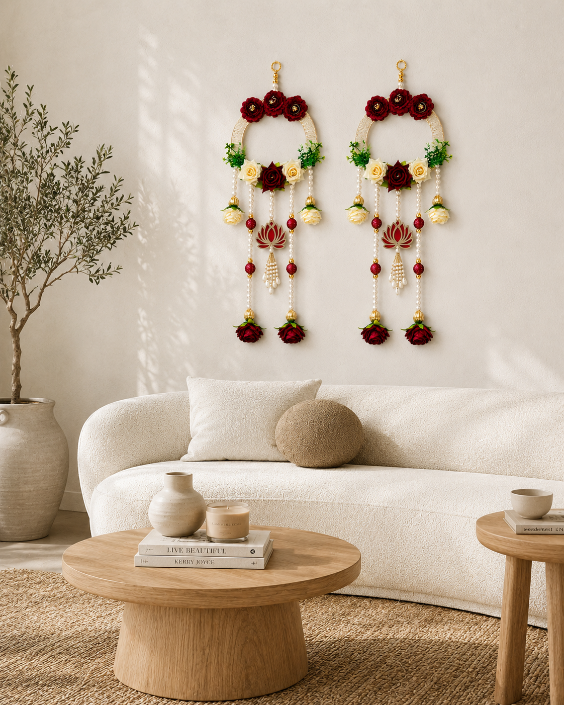 Handcrafted Floral Lotus Wall Hanging