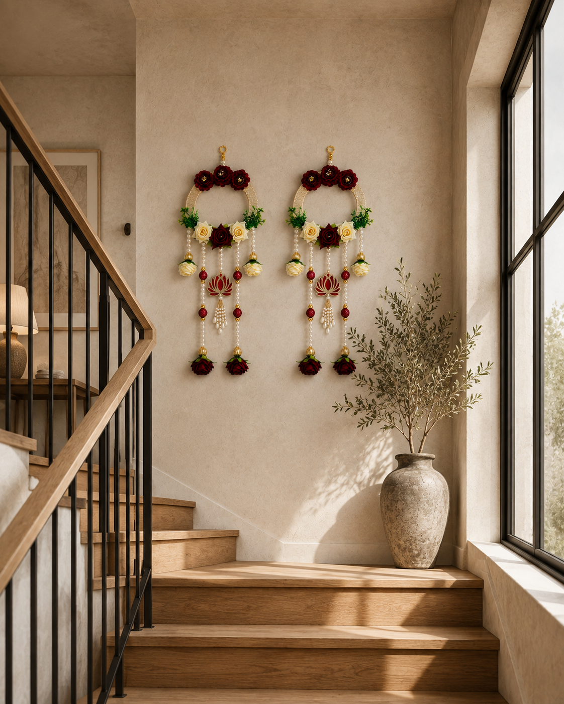 Handcrafted Floral Lotus Wall Hanging