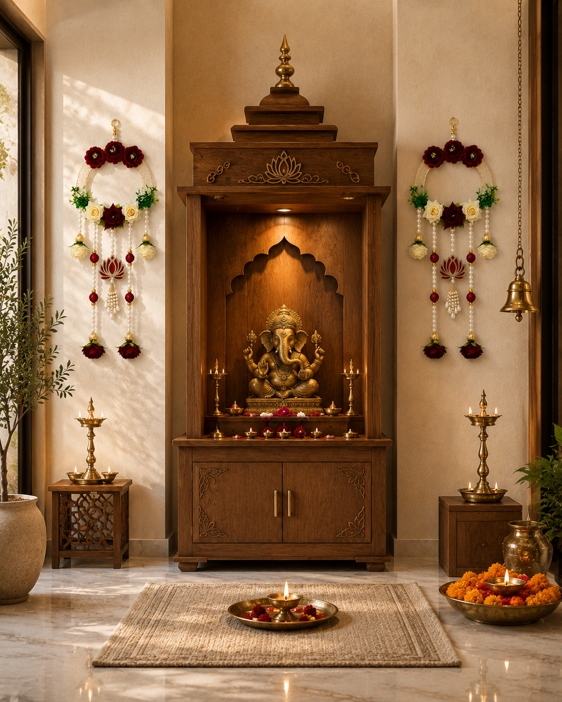 Handcrafted Floral Lotus Wall Hanging