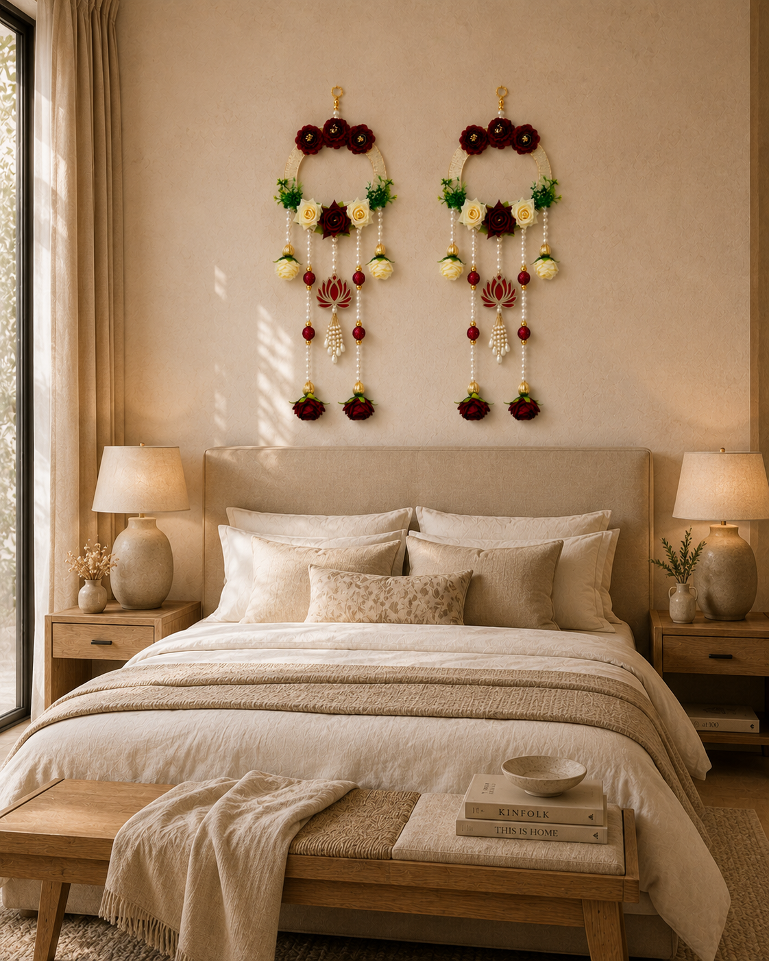 Handcrafted Floral Lotus Wall Hanging