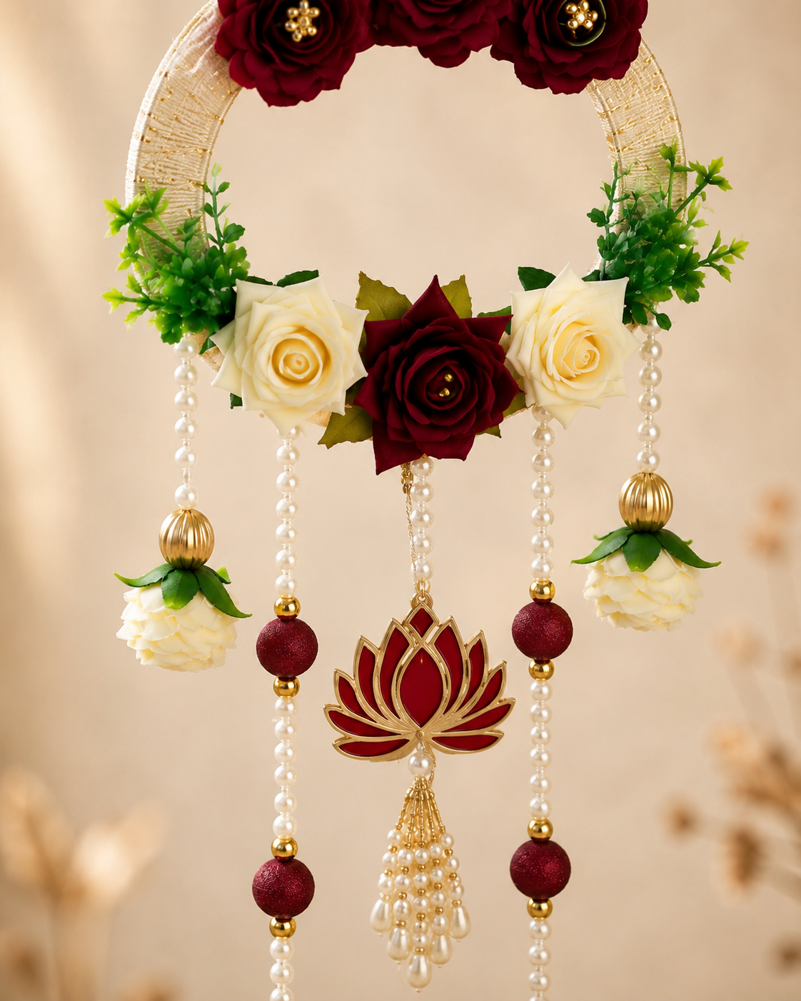 Handcrafted Floral Lotus Wall Hanging