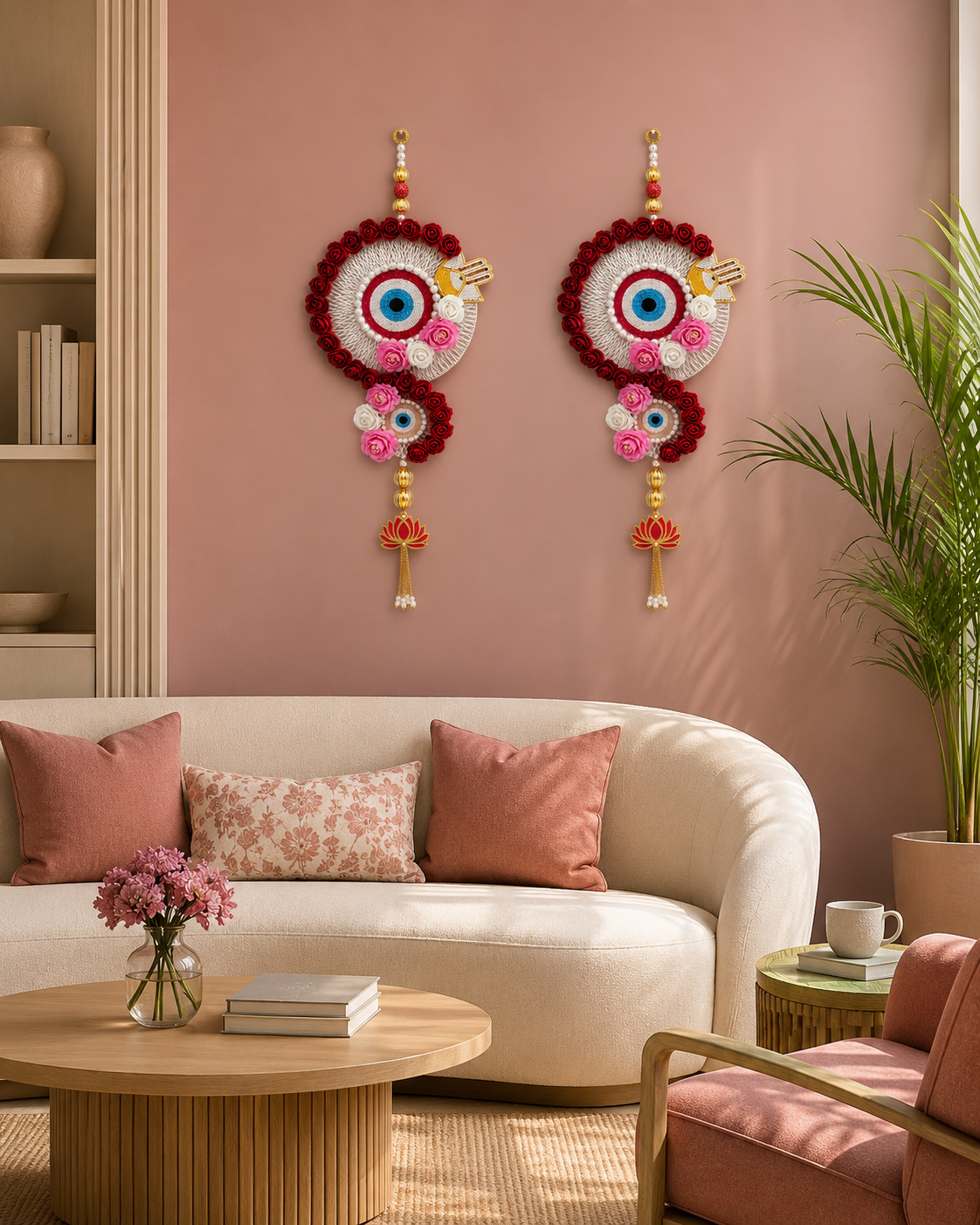 Evil Eye Floral Lotus Wall Hanging