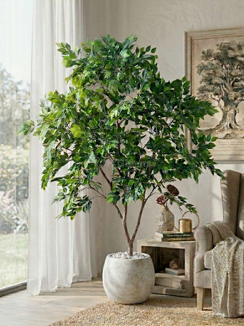 Artificial Green Ficus Tree 7ft