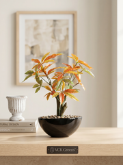 Artificial Orange Japanese maple Leaves Bonsai 1ft