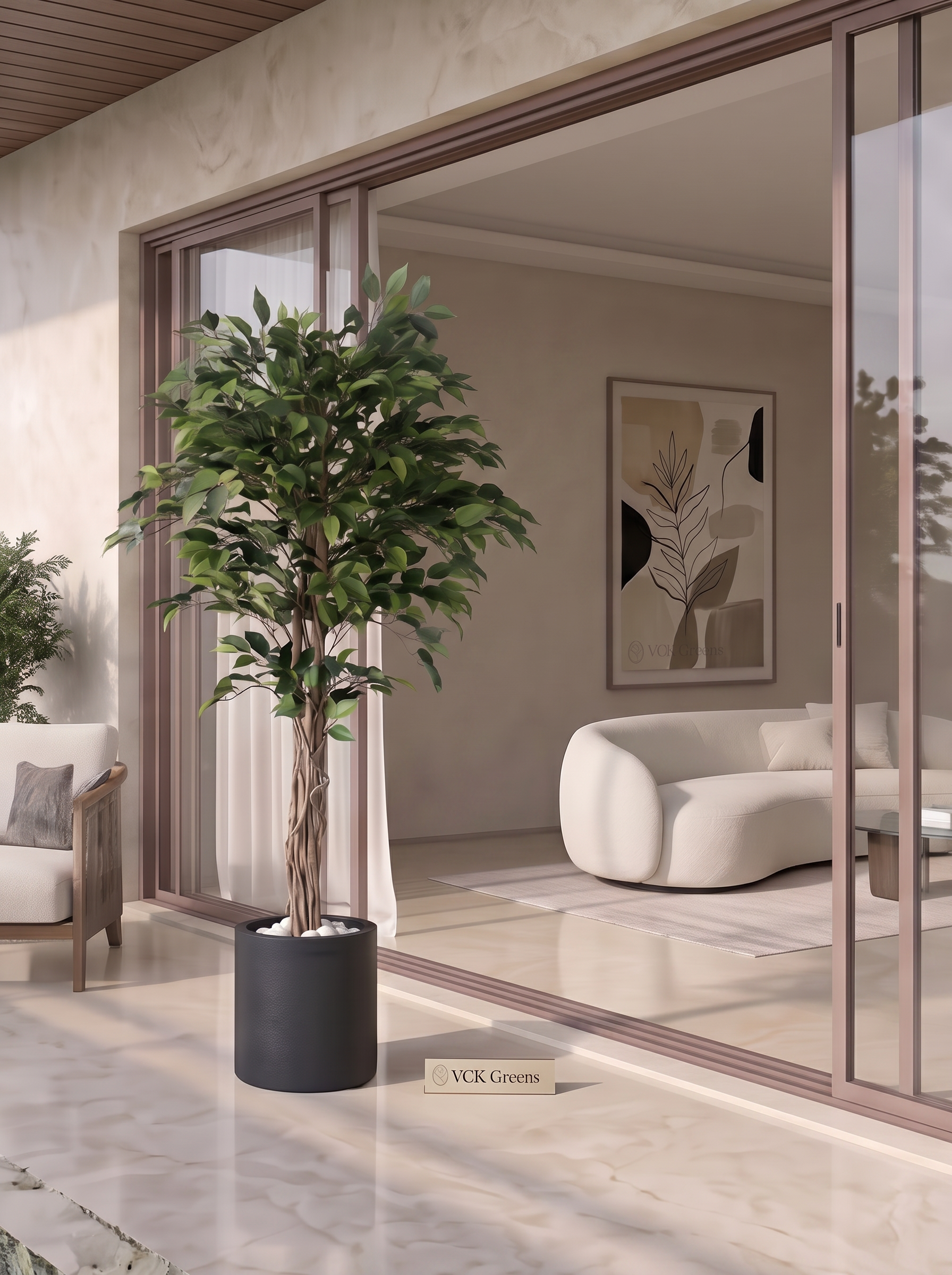 Artificial Green Ficus Plant 5ft