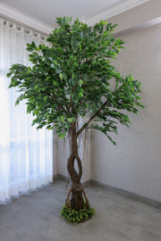Artificial Ficus Leaf Fiber Trunk Plant 8ft With Base