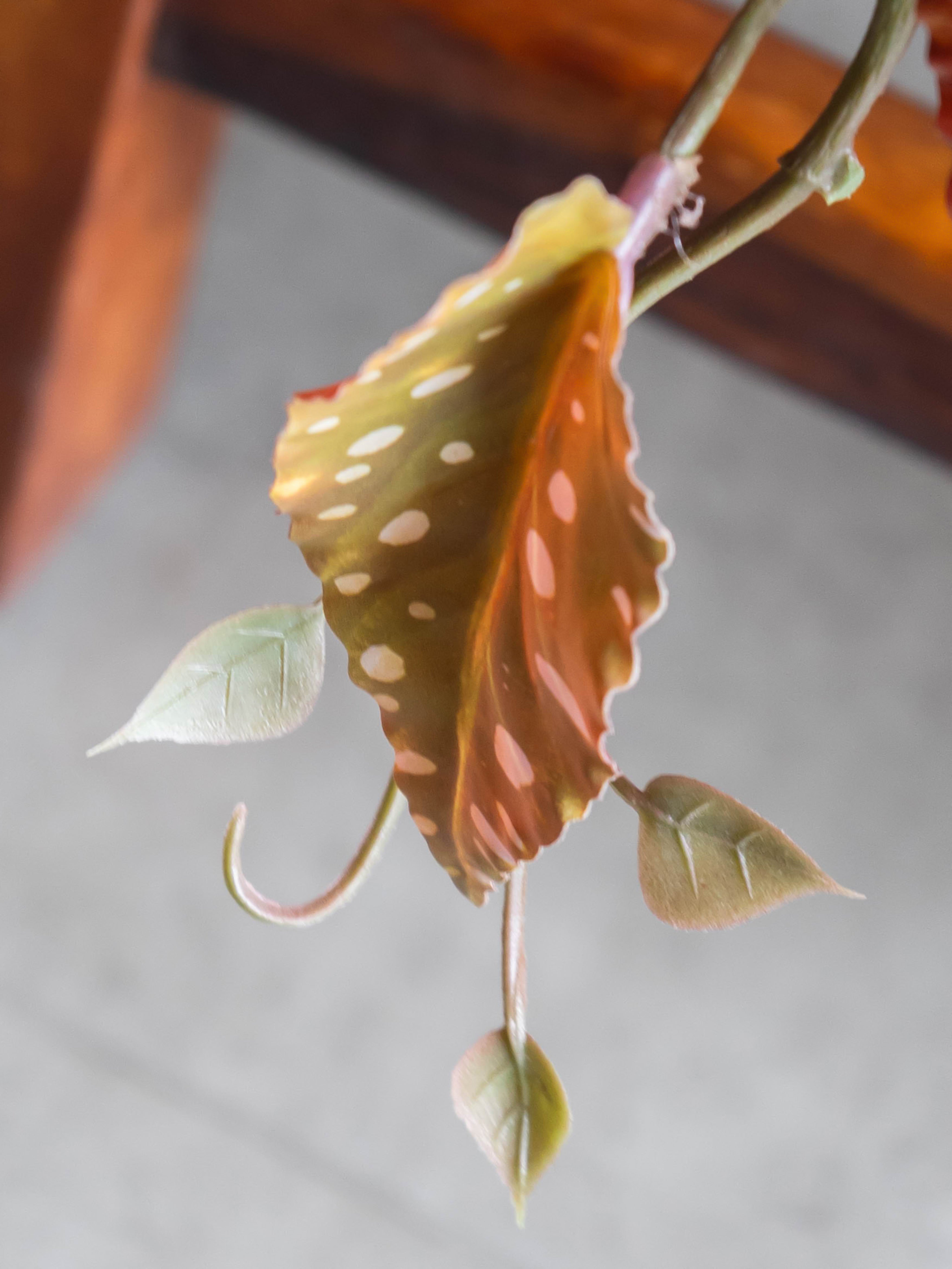 Artificial Red Begonia Leaf Creeper 50cm