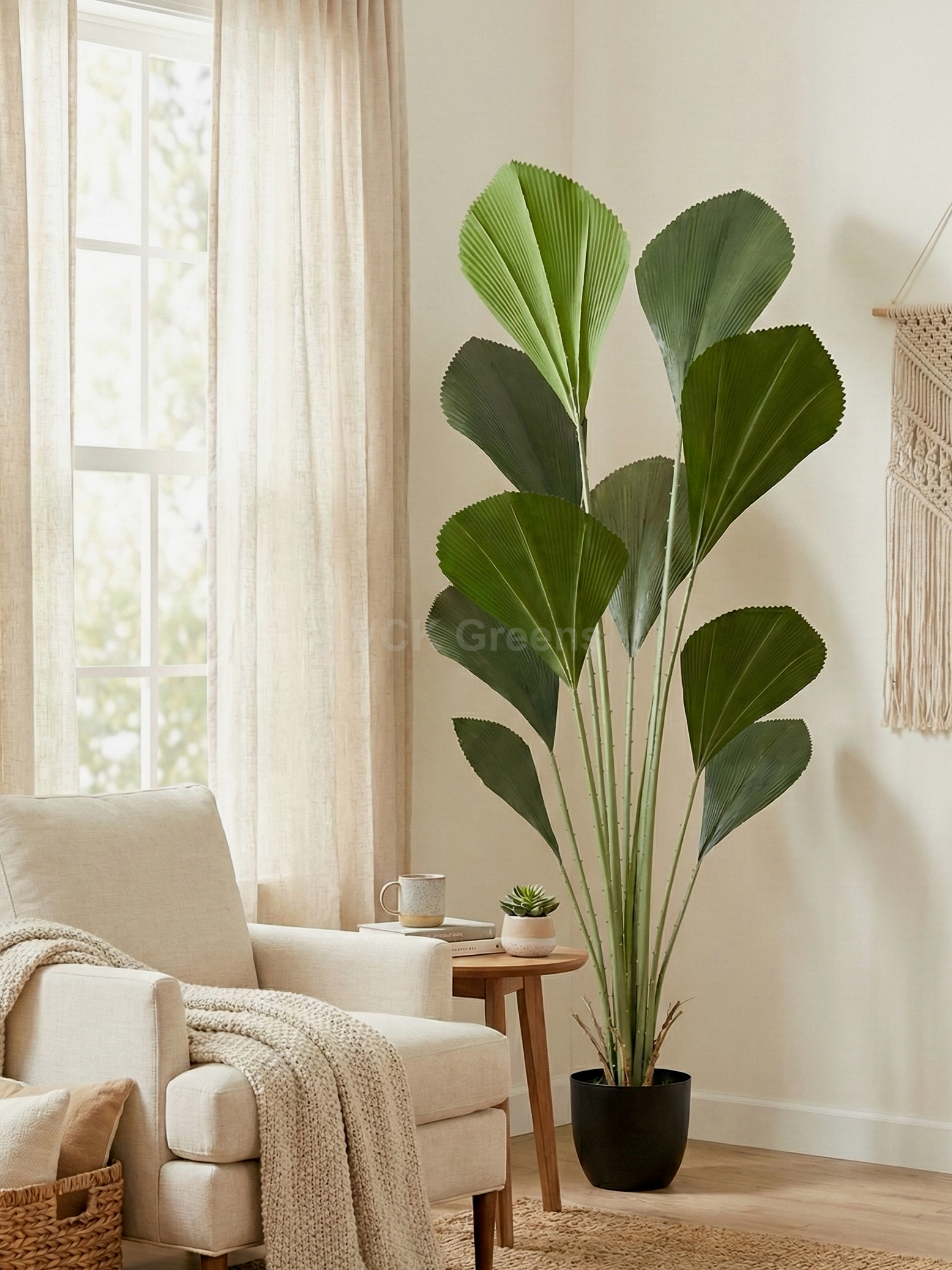 Artificial Licuala Grandis Palm 5.8ft