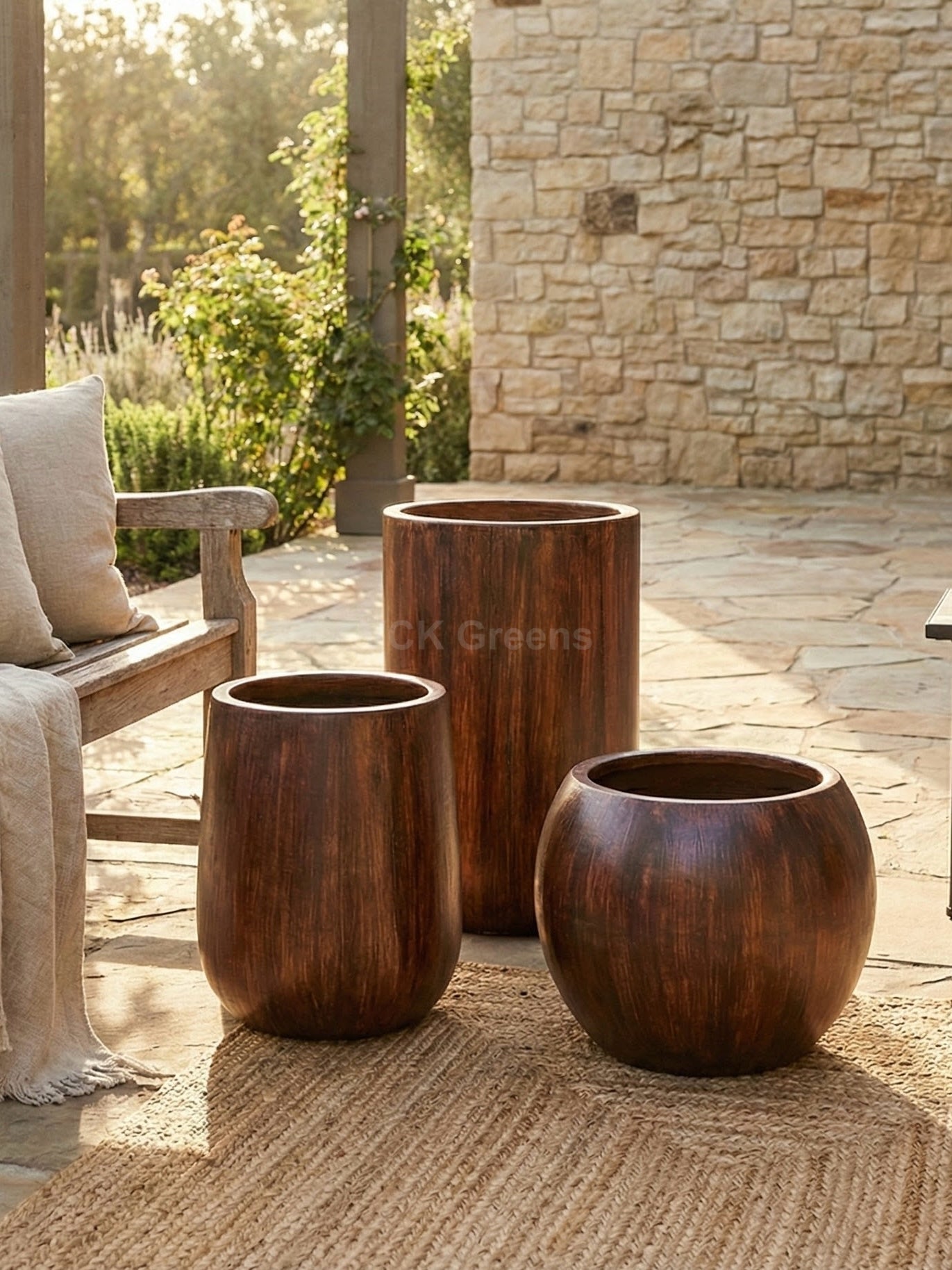 Wood finish Fiber pots