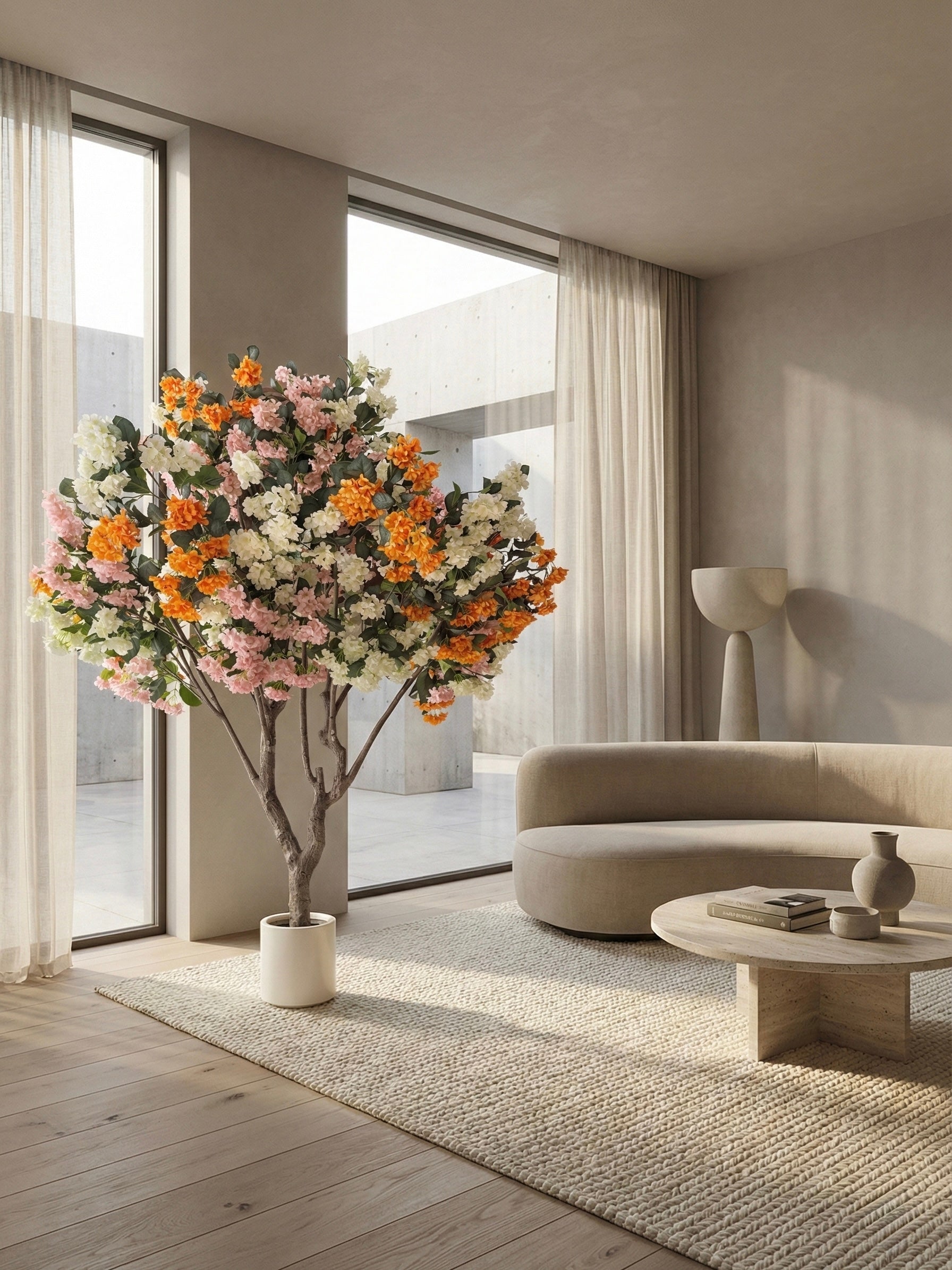 Artificial Begonia Flowers Plant 8.3ft With Pot