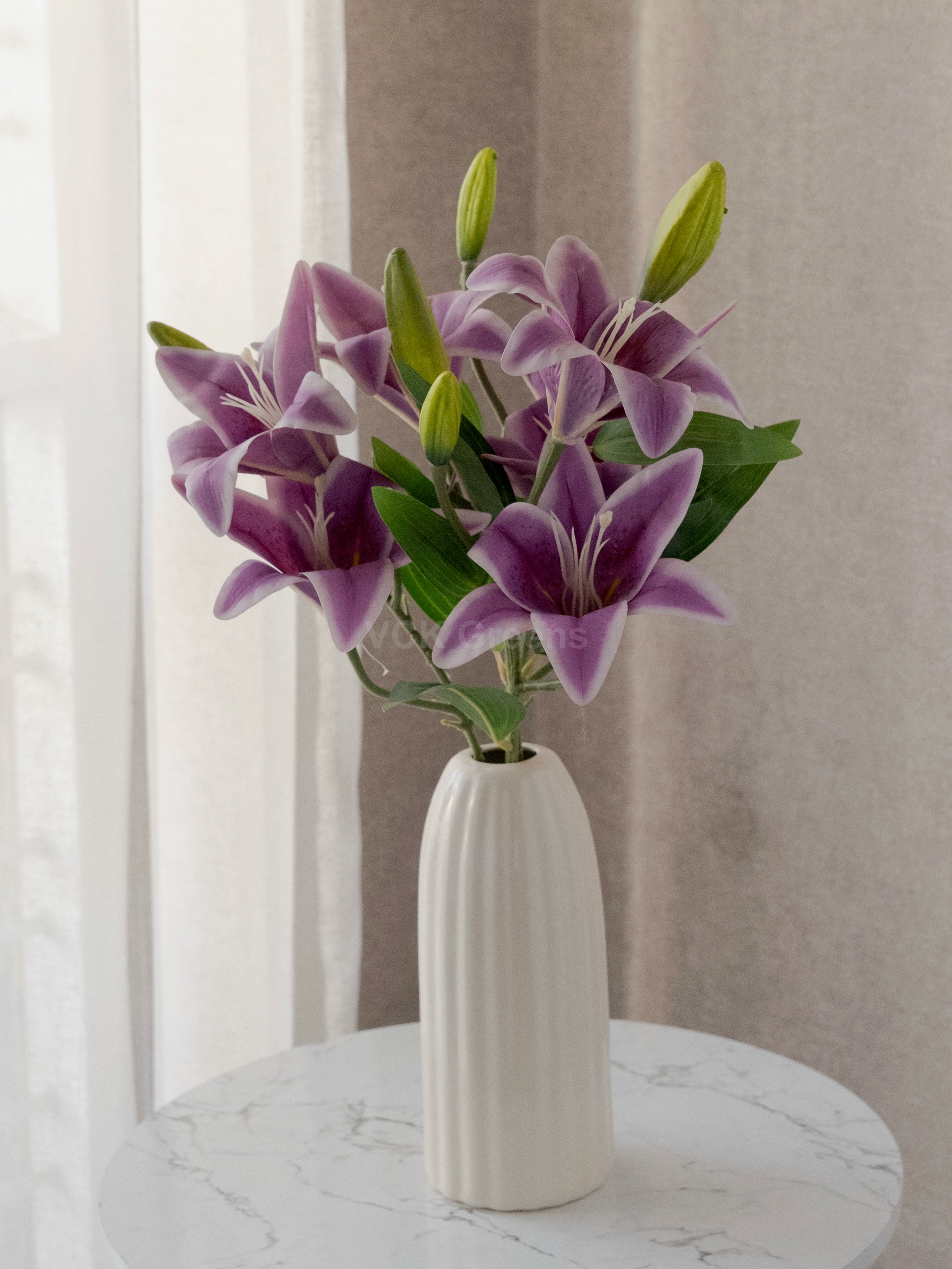 Artificial Lily X 7 Flower Bunch 55cm