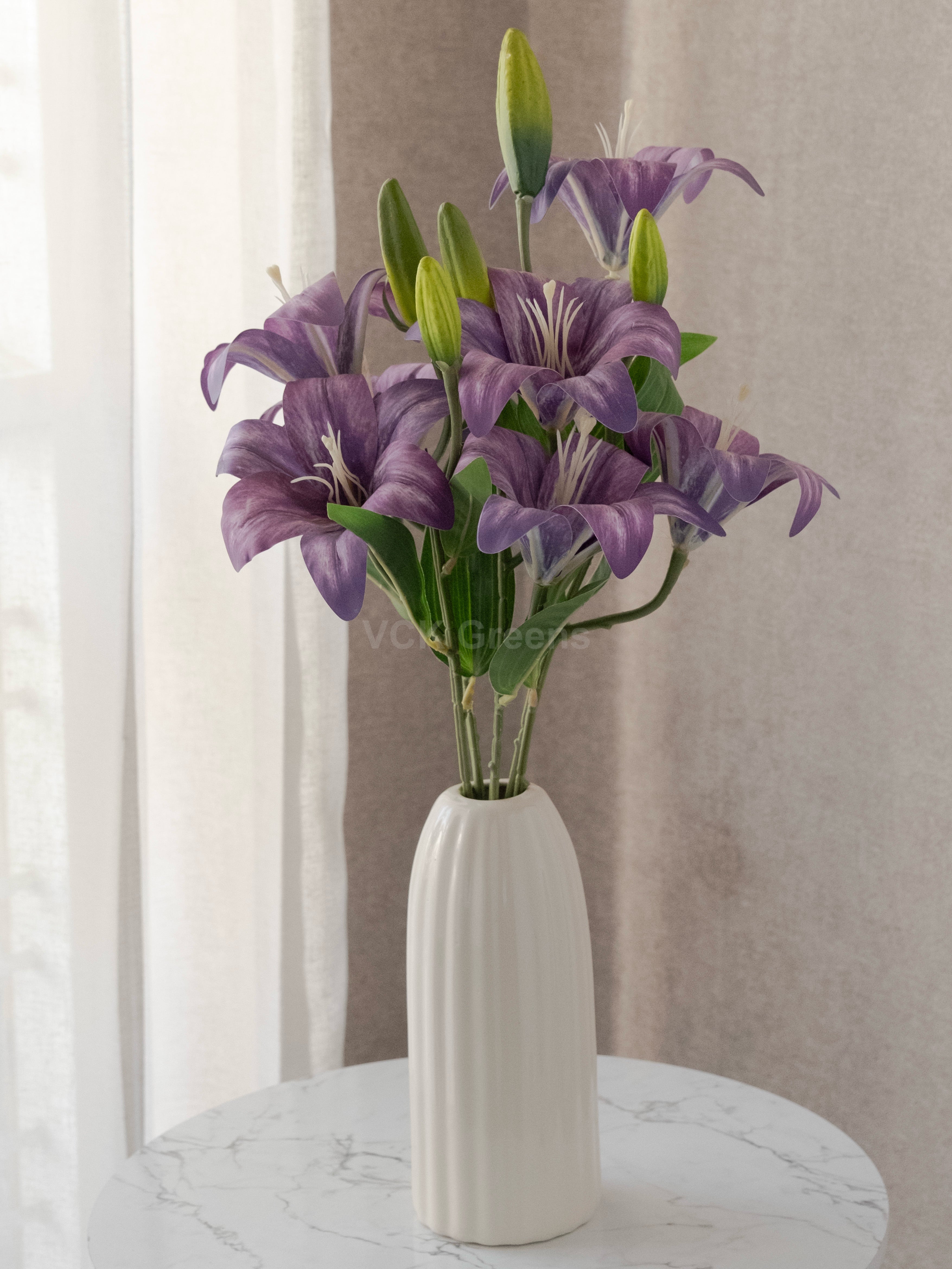 Artificial Lily X 7 Flower Bunch 55cm