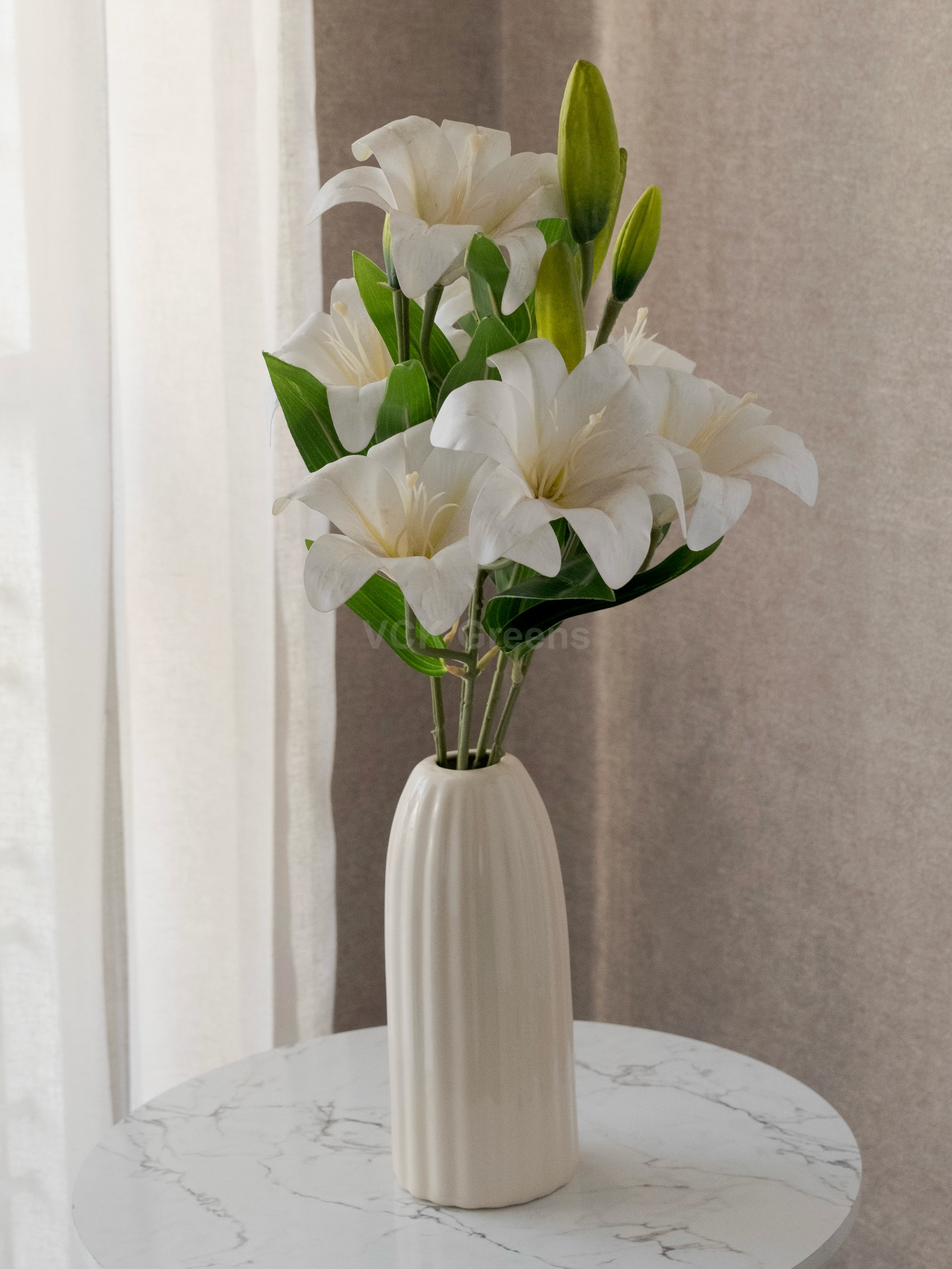 Artificial Lily X 7 Flower Bunch 55cm