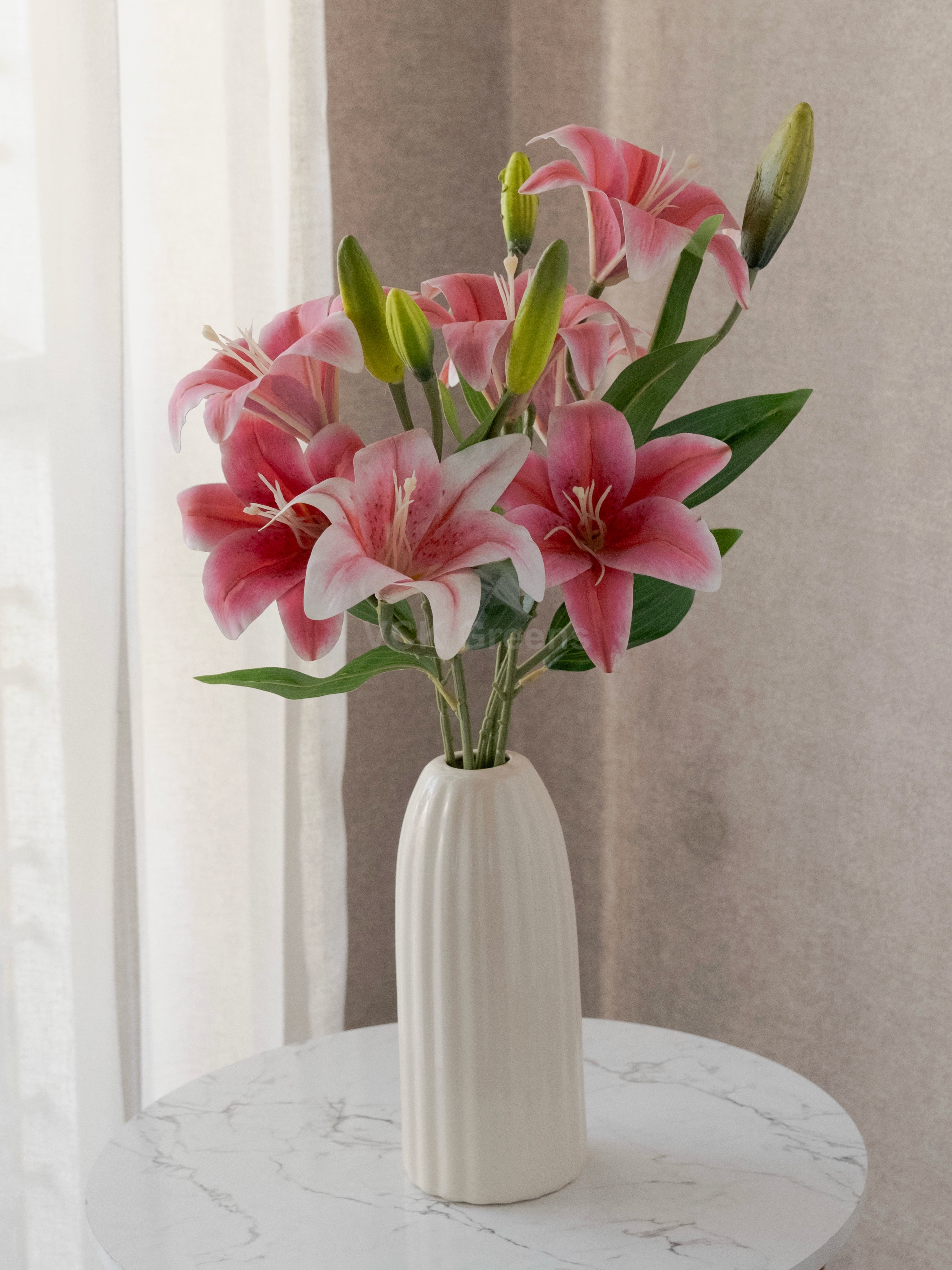 Artificial Lily X 7 Flower Bunch 55cm