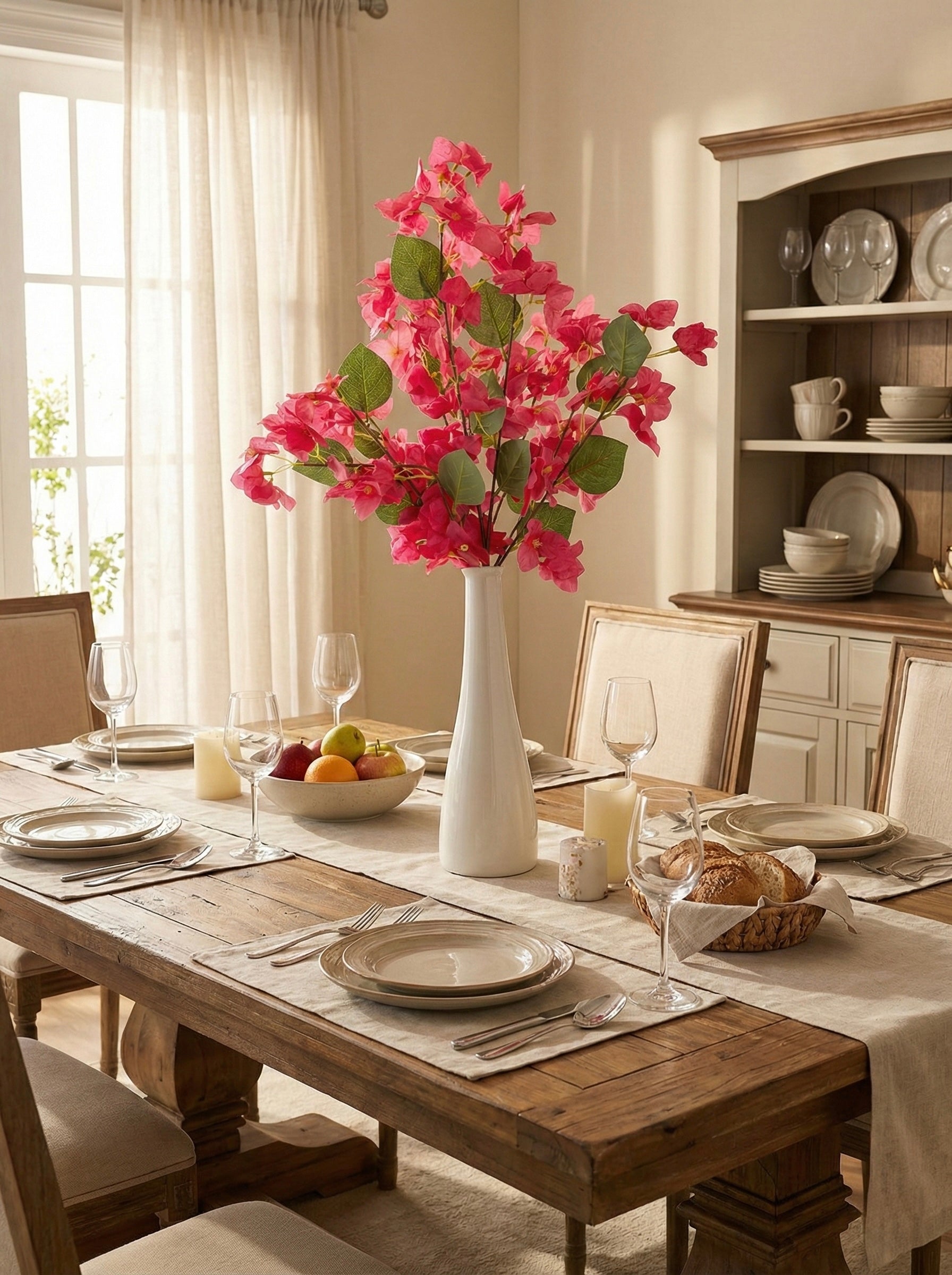 Artificial Bougainvillea Flower Sticks (Set of 3)