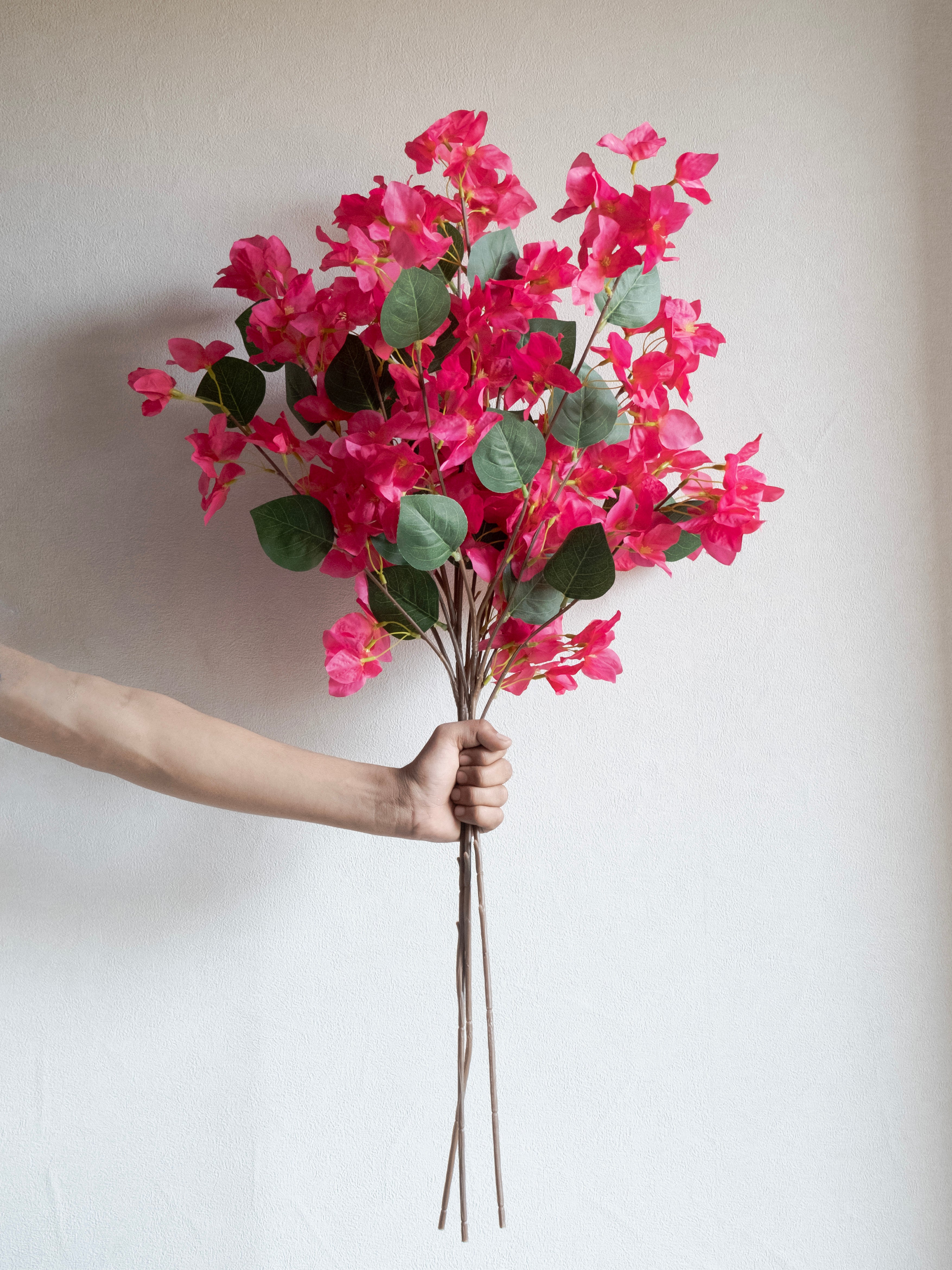 Artificial Bougainvillea Flower Sticks (Set of 3)
