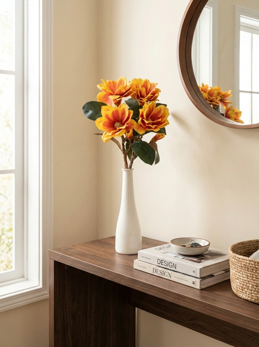 Artificial Magnolia Foam Flower 85cm