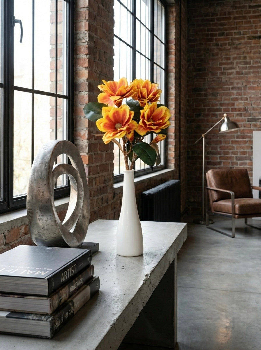 Artificial Magnolia Foam Flower 85cm