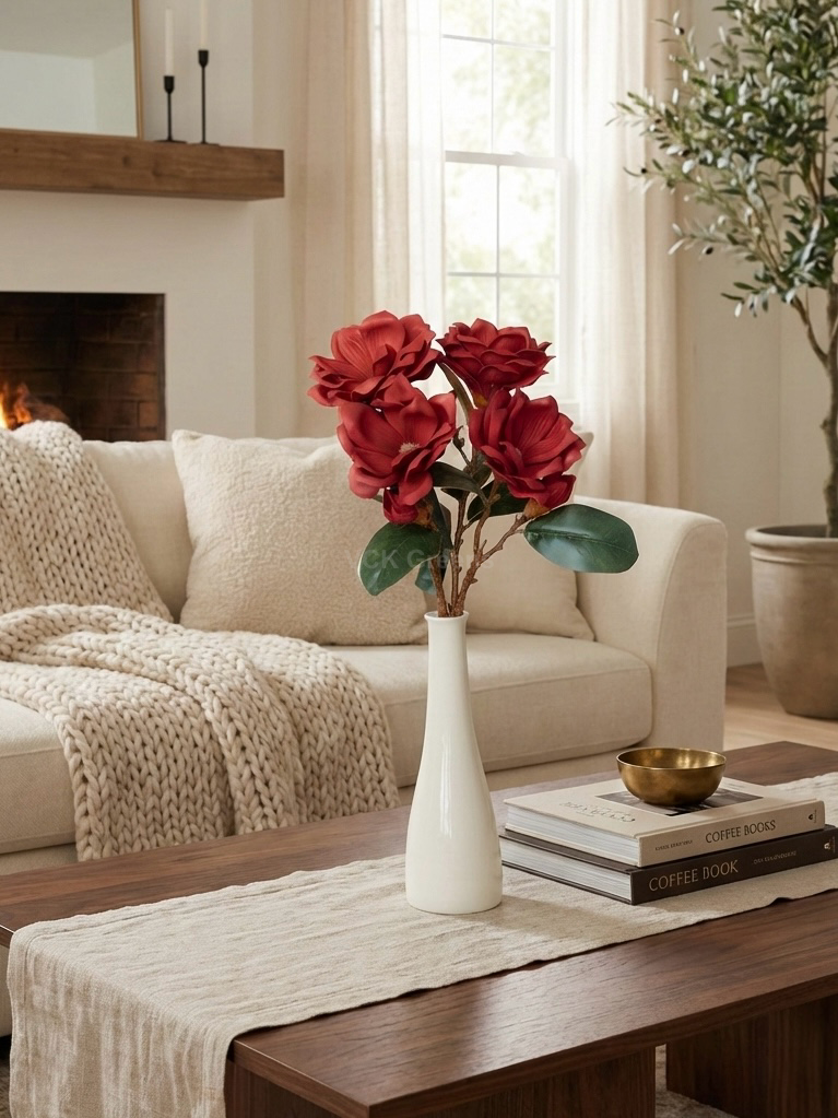 Artificial Magnolia Foam Flower 85cm