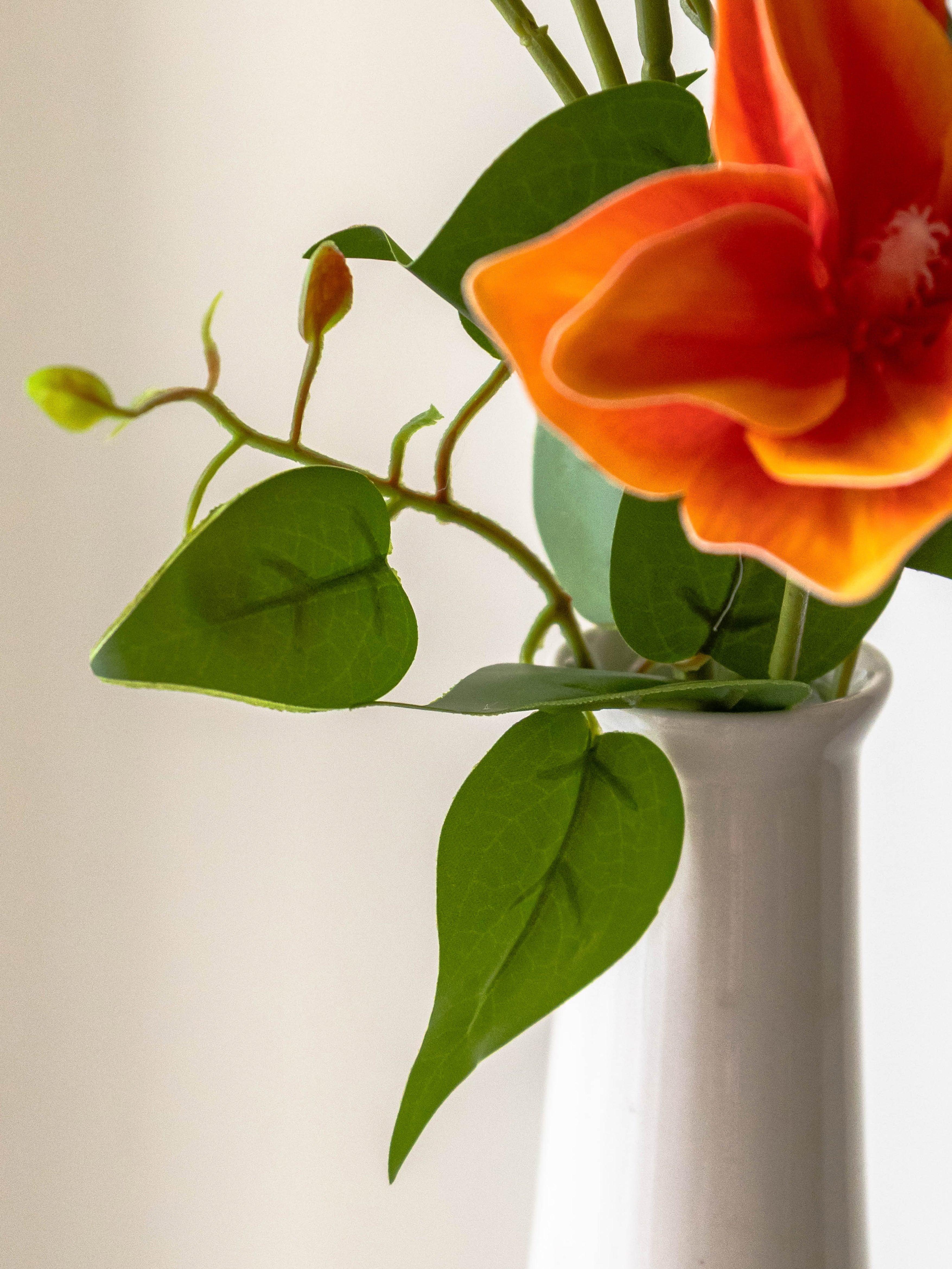 Artificial Orange Magnolia Stem