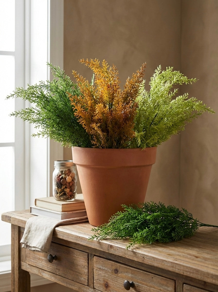 Artificial Alpine Leaf Bunch X 5 (Set of 3)