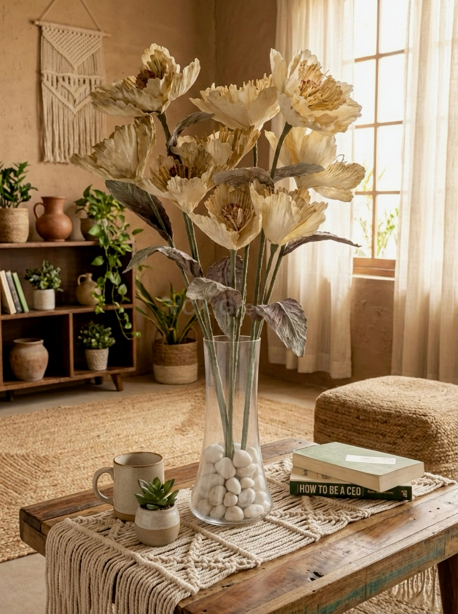 Artificial Peony Foam Flower 90cm