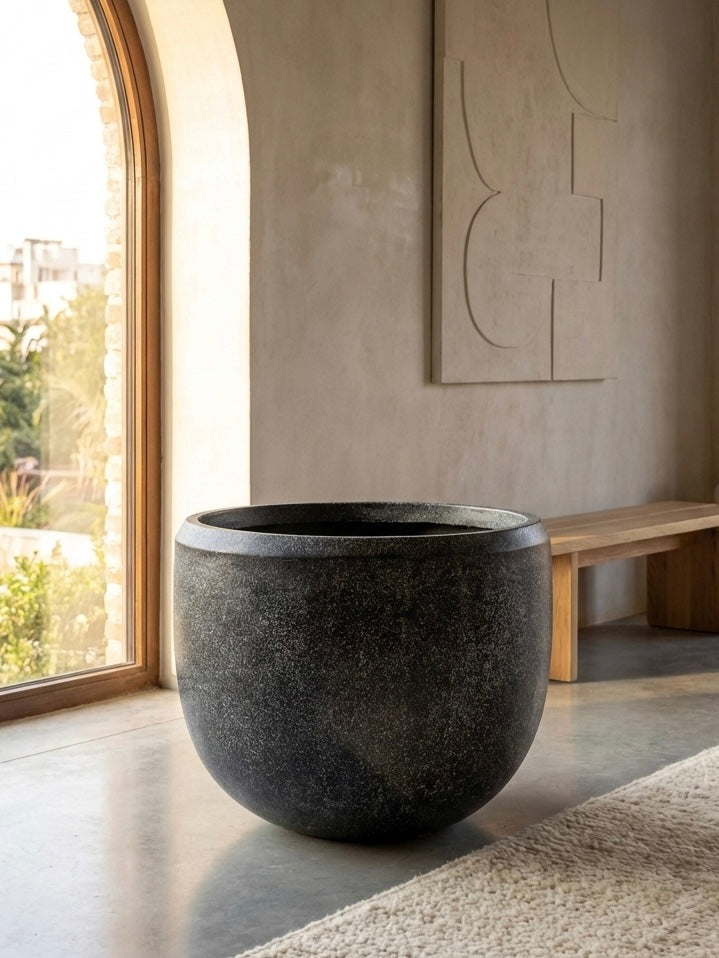 Bowl Shaped Fiberglass Pot 26"