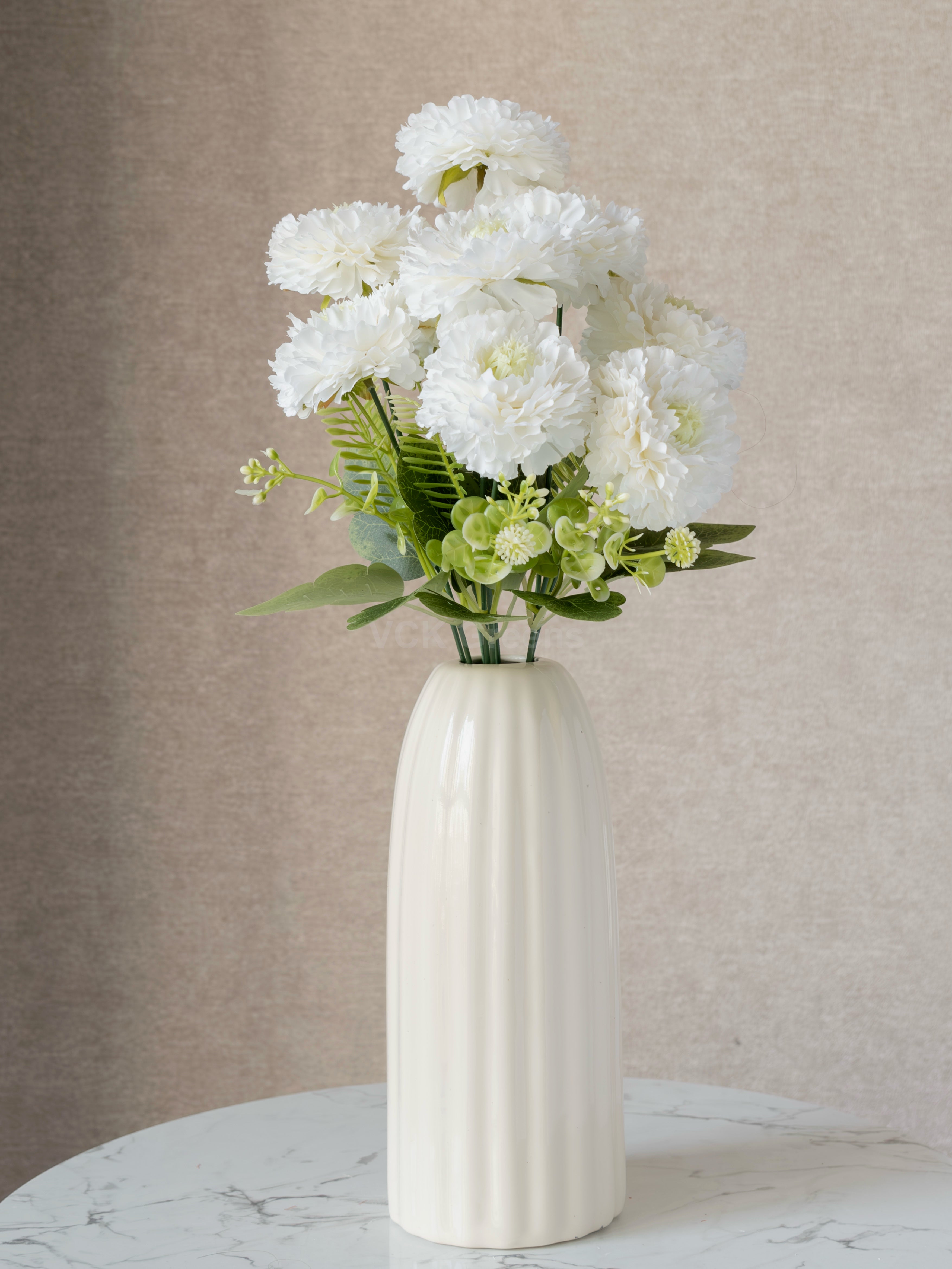 Artificial Ruffled Carnation Bunch 39cm