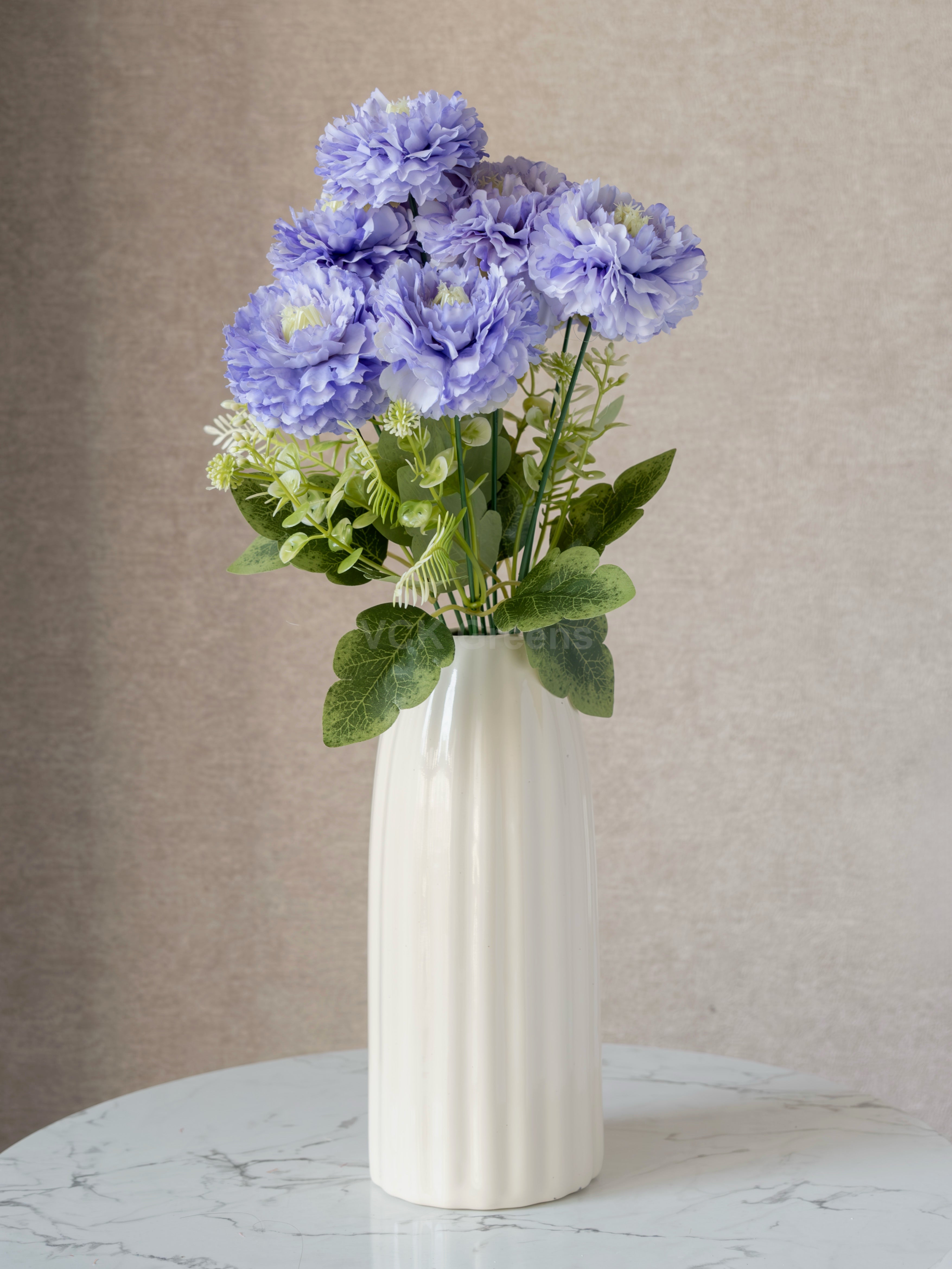 Artificial Ruffled Carnation Bunch 39cm