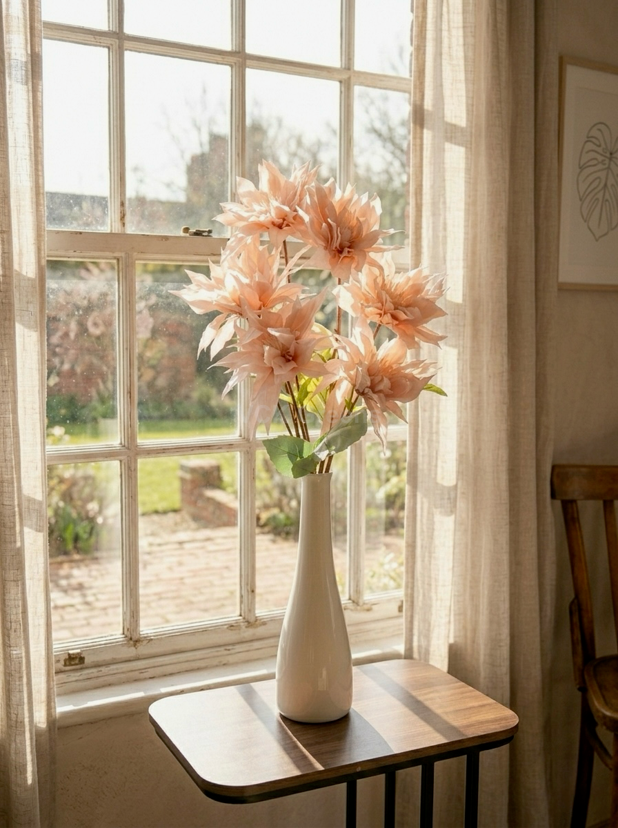 Artificial Dahlia Flower Stem 98cm