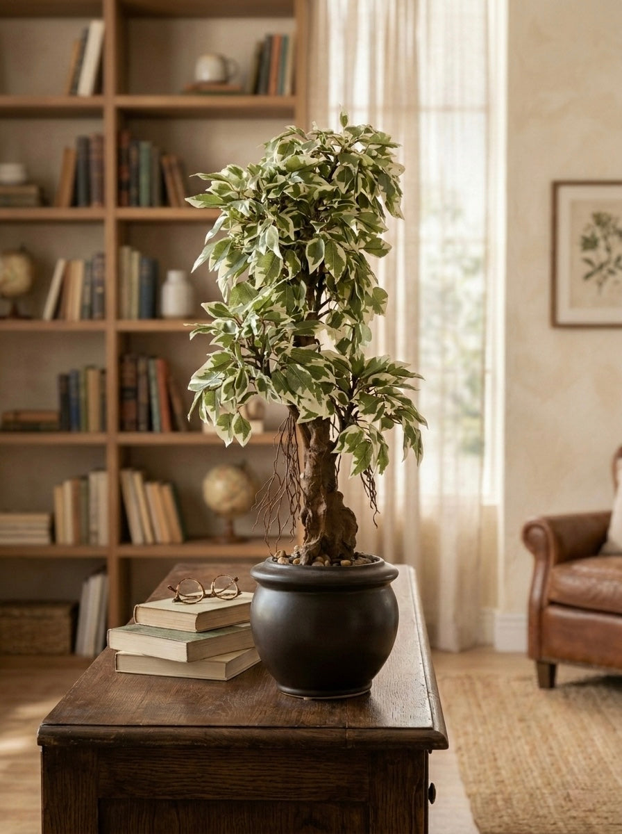 Artificial Ficus Leaves Bonsai 2 feet