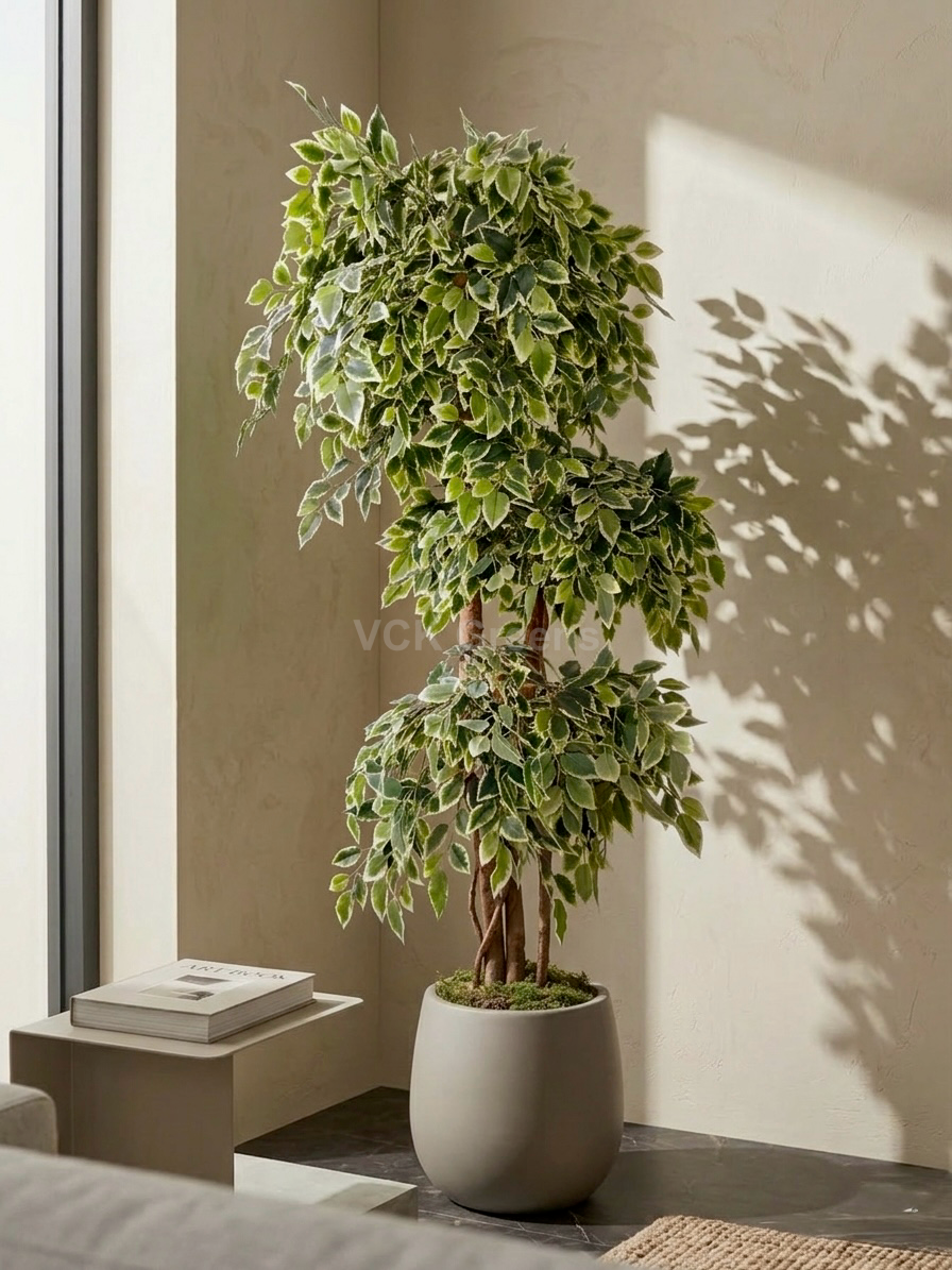Artificial Variegated Ficus Tree 5.3ft