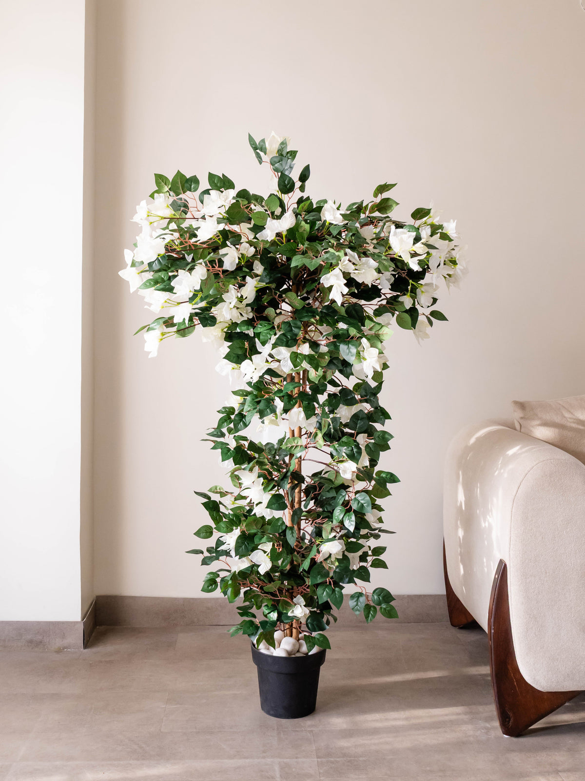 Artificial White Veil Bougainvillea Plant 5ft