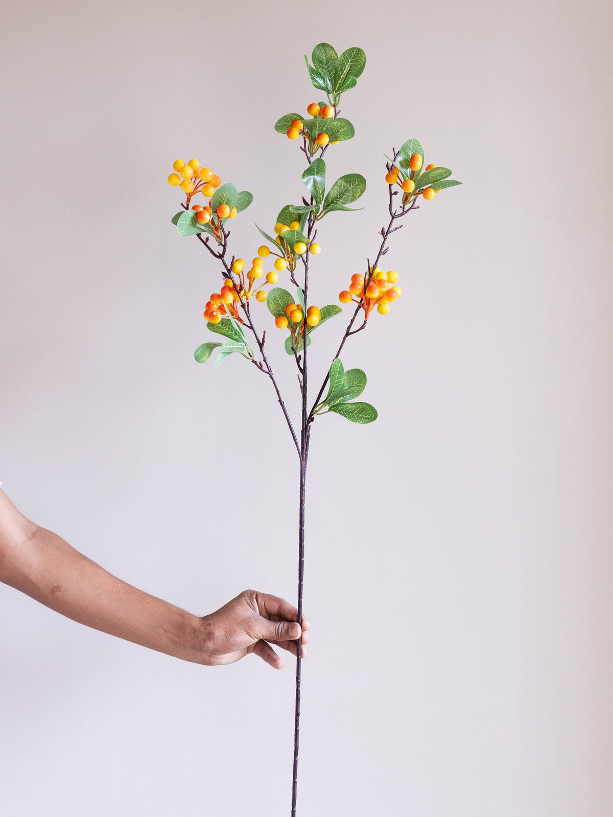 Artificial Orange Berry Stem 84cm