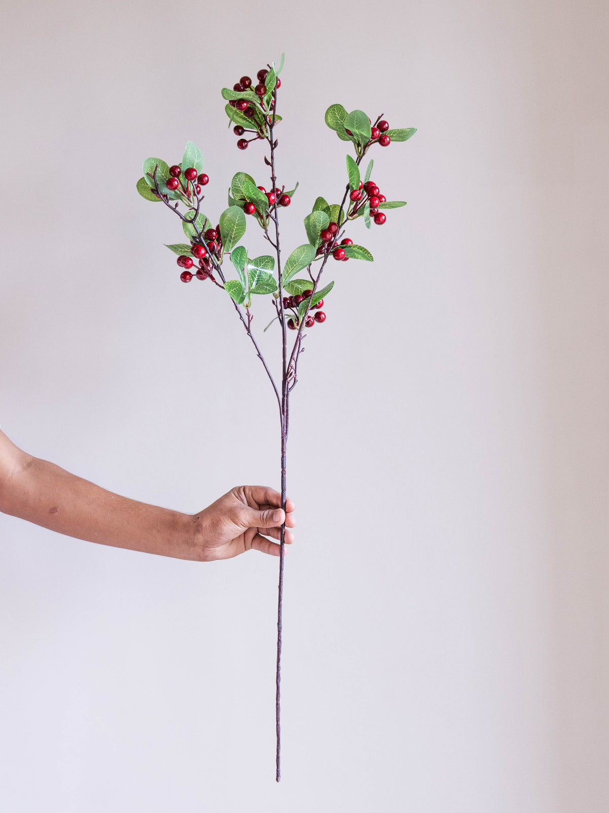Artificial Crimson Berry Stem 84cm