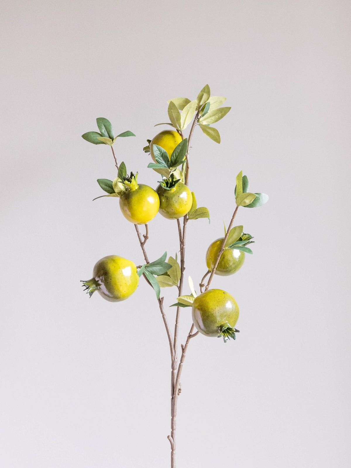 Artificial Green Pomegranate Stem 90cm
