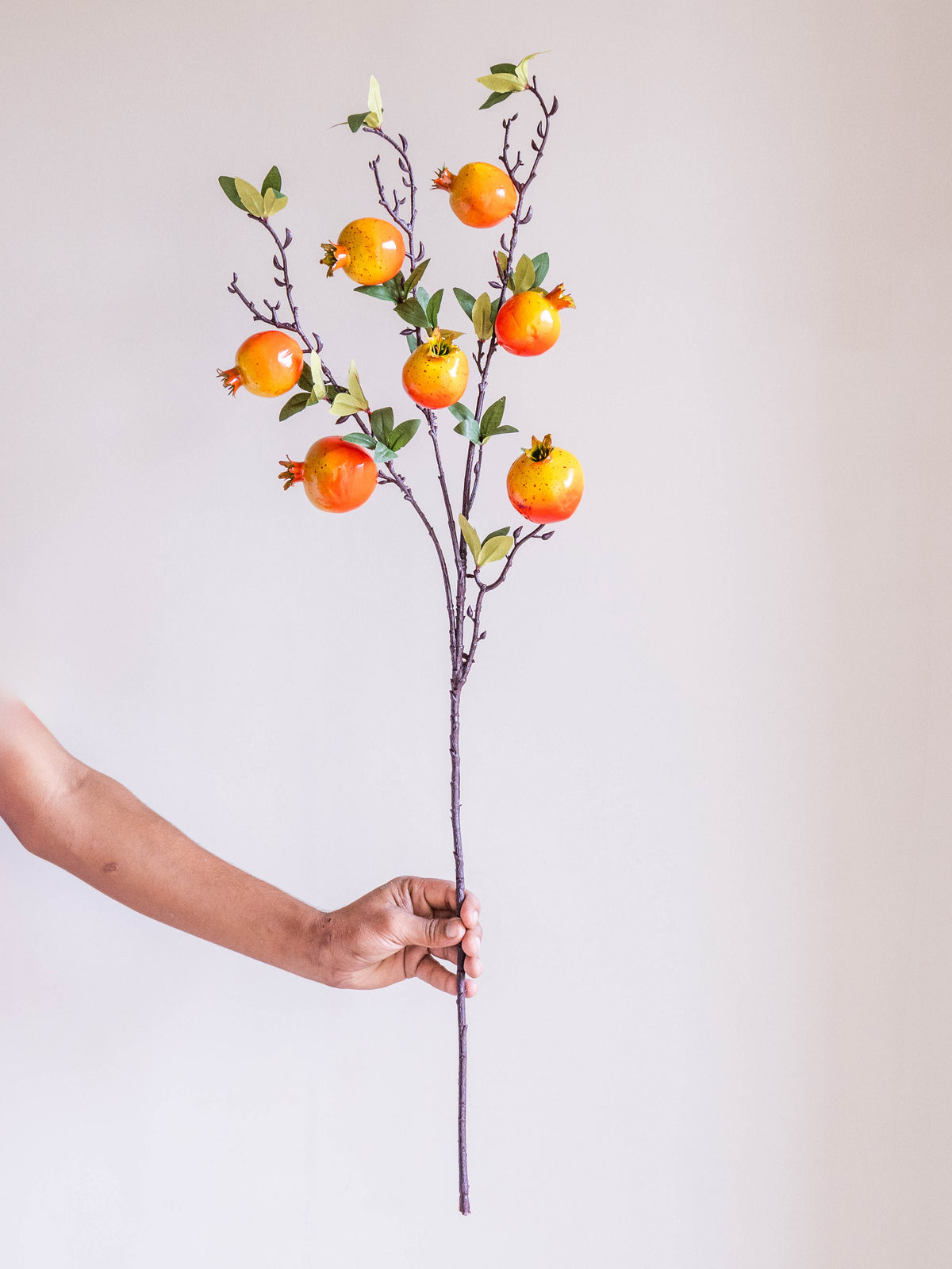 Artificial Pomegranate Fruit Stem 90cm