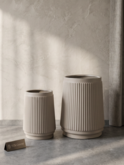 Linear Fluted Planter – Beige