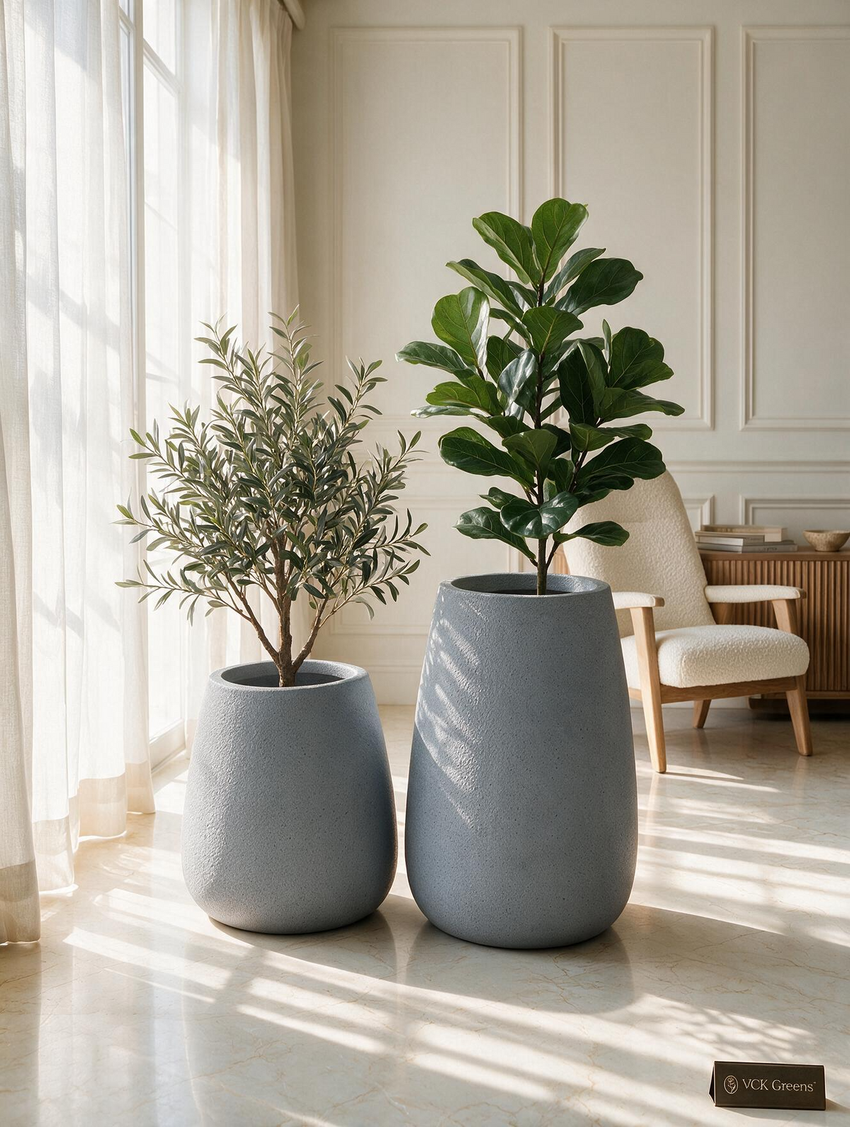 Luma Taper Planter – Grey